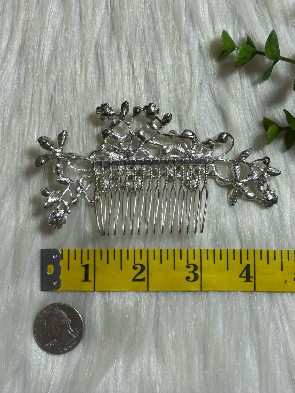 Bridal Faux Pearl Crystal Floral Hair Comb